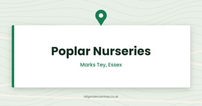 Poplar Nurseries — Marks Tey, Essex (directory card)