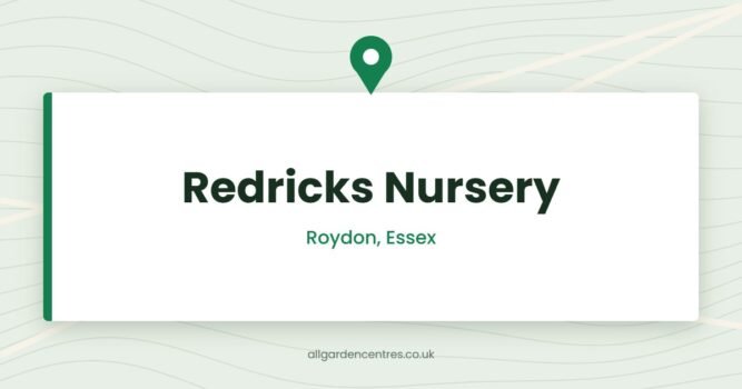 Redricks Nursery — Roydon, Essex (directory card)