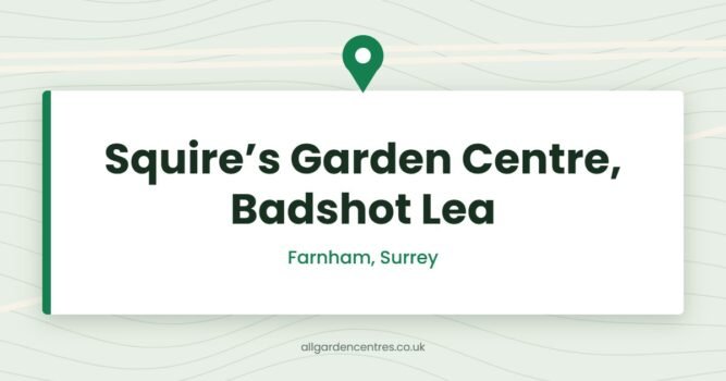 Squire’s Garden Centre, Badshot Lea — Farnham, Surrey (directory card)